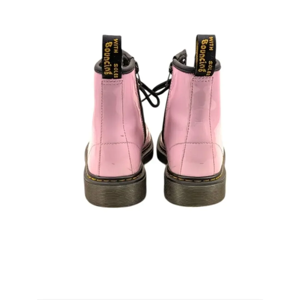Dr. Martens 1460 8-Eye Patent Boot Pale Pink Kids Youth Side Zip Size 3  S4102